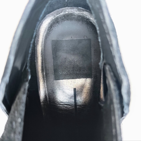 DOLCE VITA Trist Onyx Black Suede Leather Block Heel Slip-on Ankle Booties 8.5 - Picture 8 of 11
